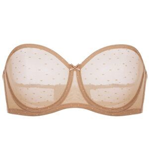 8590 Mesh Strapless Bra Sheer Unlined See Through Underwire Bras Plus Size
